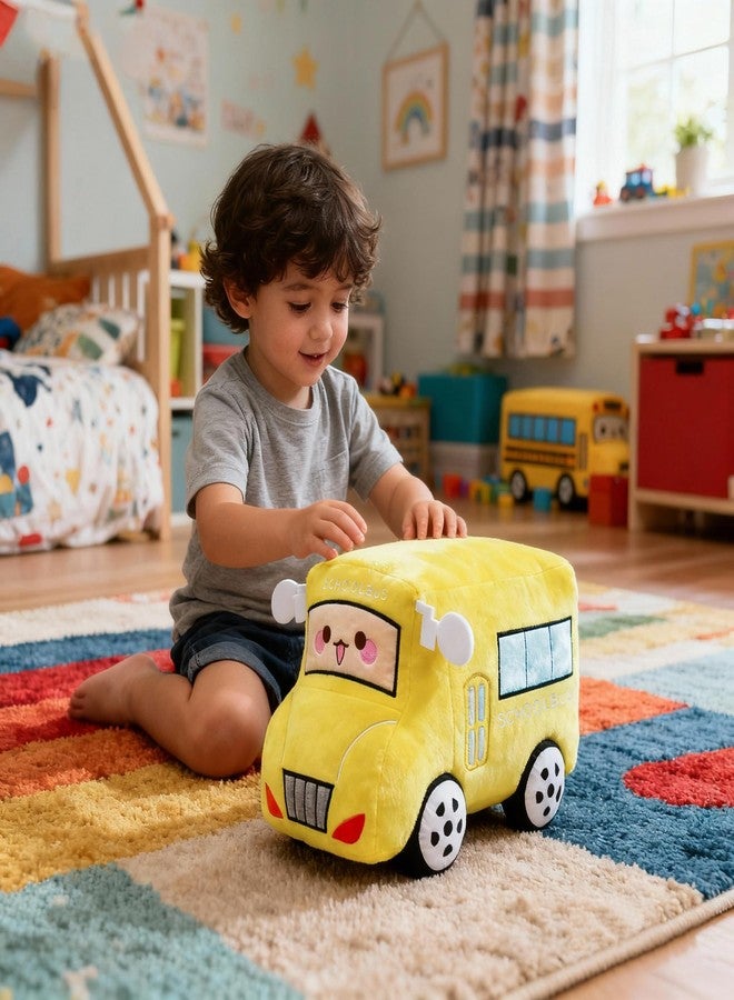 YONLIT Soft Plush School Bus Stuffed Car Toy Super Cute Yellow Truck plushie Excellent Gifts for Kids or Birthday Party 11 Inches - Image 5